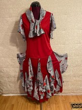 Flamenco Spanish Ballroom Belly Dance Waltz Gypsy Tribal Boho Ruffle Skirt Top - £40.75 GBP