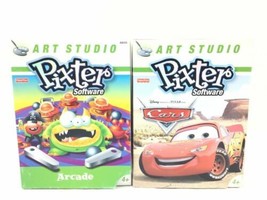 Lot of 2 Fisher Price Pixter Software CARS &amp; ARCADE For Color System Age... - £9.77 GBP