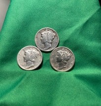 (Lot of 3) choice-gem MERCURY silver U.S. dimes. 1943p, 1944p &amp; 1945 s - £18.47 GBP