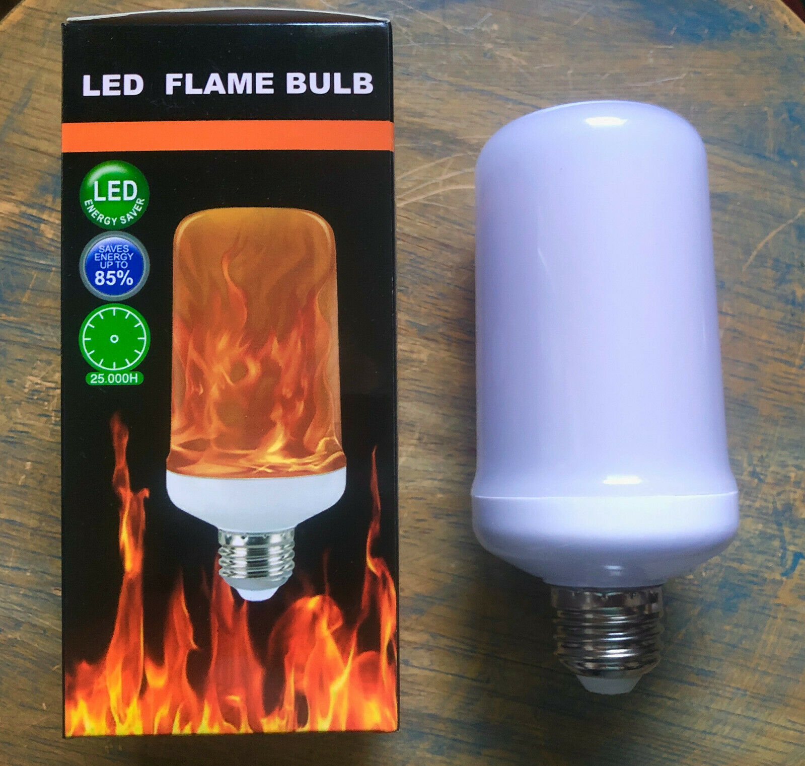 Primary image for Flame effect led light bulb simulated fire light flicker nature, e26 usa