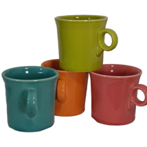 Set of 4 Fiesta HLC Coffee Tea Hot Coca Cups O Ring Handles Mugs Made In USA - £18.70 GBP