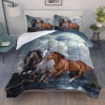AILONEN Horses Comforter Set Twin Size 3Pcs Evening Running Horses Quilt - $480.91 MXN AILONEN Horses Comforter Set Twin Size 3Pcs Evening Running Horses Quilt - $480.91 MXN