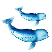 Handmade Garden Metal Dolphins Wall Decoration for Home and Garden Decoration Ou - £51.20 GBP