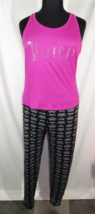 Juicy Couture Size XL Black/Fuchsia &quot;JUICY&quot; Printed Pajamas, NWT - £38.93 GBP
