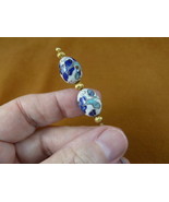 U461 White blue flower oval egg CLOISONNE bead hatpin Pin love hat pins ... - €12,83 EUR