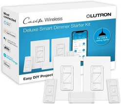 Lutron Caséta Deluxe Smart Dimmer Switch (2 Count) Kit with Caséta Smart... - £173.78 GBP