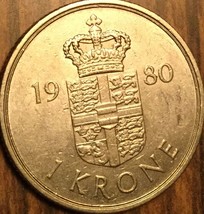 1980 Denmark 1 Krone Coin - £0.97 GBP