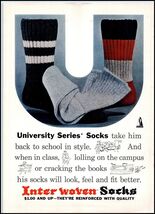 1950s InterWoven Socks PRINT AD &quot;University Series&quot; BX3 - $87.98 MXN