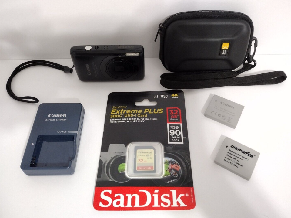 Canon Powershot SD1400IS 14.1 MP Digital Elph Camera + Charger Battery Card Case - $250.00