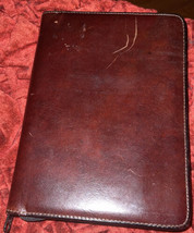 Bosca PreFerence Address Book Brown Leather Book No Rings Notepad Scratches - £43.09 GBP