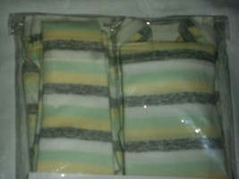 Baby Gap Boys Girls Long Sleeved Striped PJs Pajamas Gray Yellow Green Size 4 - £19.97 GBP