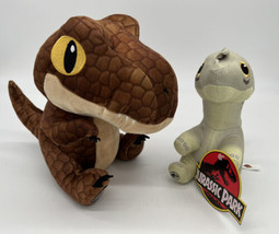 2 11” Jurassic Park Dinosaur Tyrannosaurus Brachiosaurus Plush Toy Factory 2022 - £11.36 GBP