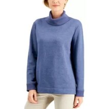 Karen Scott Womens Fleece Turtleneck Sweatshirt Top Ribbed Neck &amp; Cuffs ... - $18.29