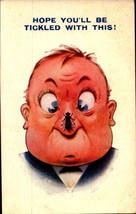 Bamforth POSTCARD- &quot;Hope You&#39;ll Be Tickled With This! Fly On Man&#39;s Nose Bkc - £3.16 GBP