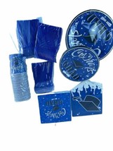 Graduation Party Dinnerware Set Graduation Party Supplies Serve 24 Blue ... - £25.65 GBP