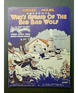 Vtg 1933 Original sheet music: Micky Mouse Who&#39;s Afraid of the Big Bad W... - $18.99