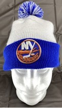New York Islanders Fanatics Cuffed Knit Winter Hat With Pom White &amp; Blue NHL - £12.41 GBP