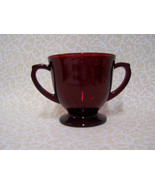 Vintage Royal Ruby Red Anchor Hocking Glass Sugar Bowl Anchorglass Mid C... - €18,30 EUR
