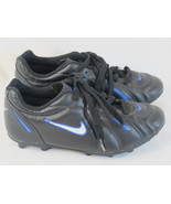 Nike Black White &amp; Blue Outdoor Soccer Cleats Boy’s Size 4 US Shoes Near... - $10.46