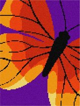 Pepita Needlepoint Canvas: Orange Butterfly Art, 7&quot; x 9&quot; - £39.62 GBP+