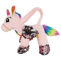 Rainbow Unicorn Reversible Sequins Plush Purse - Carried Away Bags - $112.14 MXN