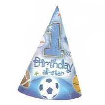 1st Birthday All Star Cone Hats 8 Per Package Birthday Party Supplies New - £3.96 GBP