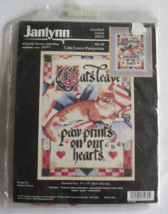 Janlynn Counted Cross Stitch Kit Cats Leave Pawprints on Our Hearts 1997 #81-30 - $11.40