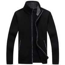 Covrlge Men&#39;s Sweater Autumn Casual Stand Collar Slim Fit Zipper Mens Warm Sweat - £84.84 GBP