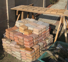 12 Garden Castlestone Molds 6x6x1.5" to Make Hundreds Pavers Patios Walls Walks  - $47.99