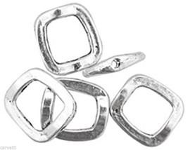 16mm x 15mm Pewter Square Bead Frames (10) Lead-Safe MFP1724S - £1.00 GBP
