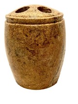 Natural Jasper Stone Toothbrush Holder 4 Inch Tall Anti Scratch Pad On Bottom - £15.98 GBP