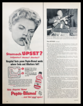 1955 Pepto-Bismol for Upset Stomach Vintage Print Ad - $14.20