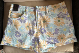 No Boundaries Juniors Women&#39;s Jean Shorts Sz 15 Flowers Some Stretch NEW Floral - £11.18 GBP