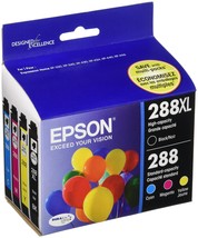 EPSON 288 DURABrite Ultra Ink High Capacity Black &amp; Standard Color Cartridge Com - £46.31 GBP