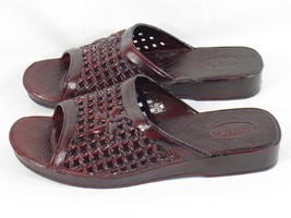 Ming Tai Red Gel PVC Sandals Women&#39;s Size 8 US EUR 39 Near Mint Condition - £10.08 GBP