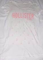 Juniors Small Hollister Peach Cherries &amp; Prints/S Soft Cotton Knit T Shirt Beach - £5.53 GBP