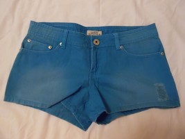 New Woman&#39;s Juniors Sz 7 So Kohl&#39;s Brand Teal Colored Denim Destroyed Shorts - £15.77 GBP