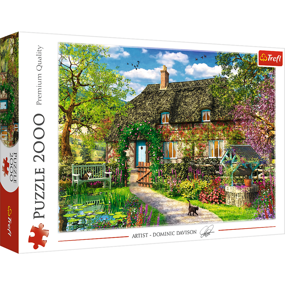2000 piece Jigsaw Puzzles - Country Cottage, Charming Nook, Pond, Countr... - $48.50