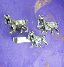Mans best friend * Dog Cufflinks *Vintage Silver Canine Tie Clip * Golden Retrie - £100.22 GBP