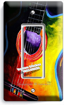 Acoustic Guitar Colorful Modern Art Gfci Single Light Switch Wall Plate Cover Ny - £7.47 GBP