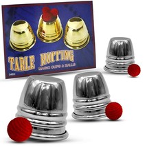 PRO Magic Cups And Balls Deluxe CHROME 2&quot; Table Hopping Close Up Trick S... - £48.06 GBP