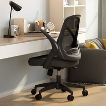 Hbada Modern Desk Comfort Swivel Home Office Task Chair In Beige With Flip-Up - £111.83 GBP