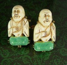 Chinese Buddha Cufflinks Vintage  Siddhartha Gautama Religious Spiritual Buddhis - £115.64 GBP
