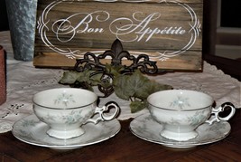 4pc Mikasa Barbizon 9289 Teacup &amp; Saucer Set Discontinued Japan Fine China - £27.52 GBP