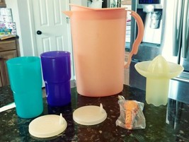 Vtg Tupperware 3333 3521 2412 1552 Juicers Peach Pitcher Tumblers Kids - £17.91 GBP