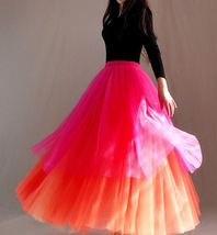 Blue Layered Tulle Skirt Women Custom Plus Size Puffy Tulle Skirt Outfit image 8
