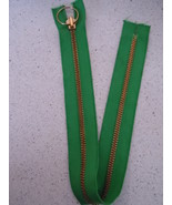 Mid Century Talon 23” Heavy Metal Green Zipper with Hoop Pull New - $4.99