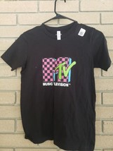 Kids Black &quot;MTV&quot; logo T-Shirt Size: L 14-16 - £8.70 GBP