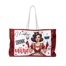 Personalised/Non-Personalised Weekender Bag, I&#39;d Rather Drink Wine, Large Weeken - £39.08 GBP