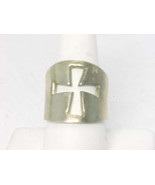 STERLING SILVER RING with Open Work CROSS - Size 8 1/4 - BIG and BOLD - £47.54 GBP